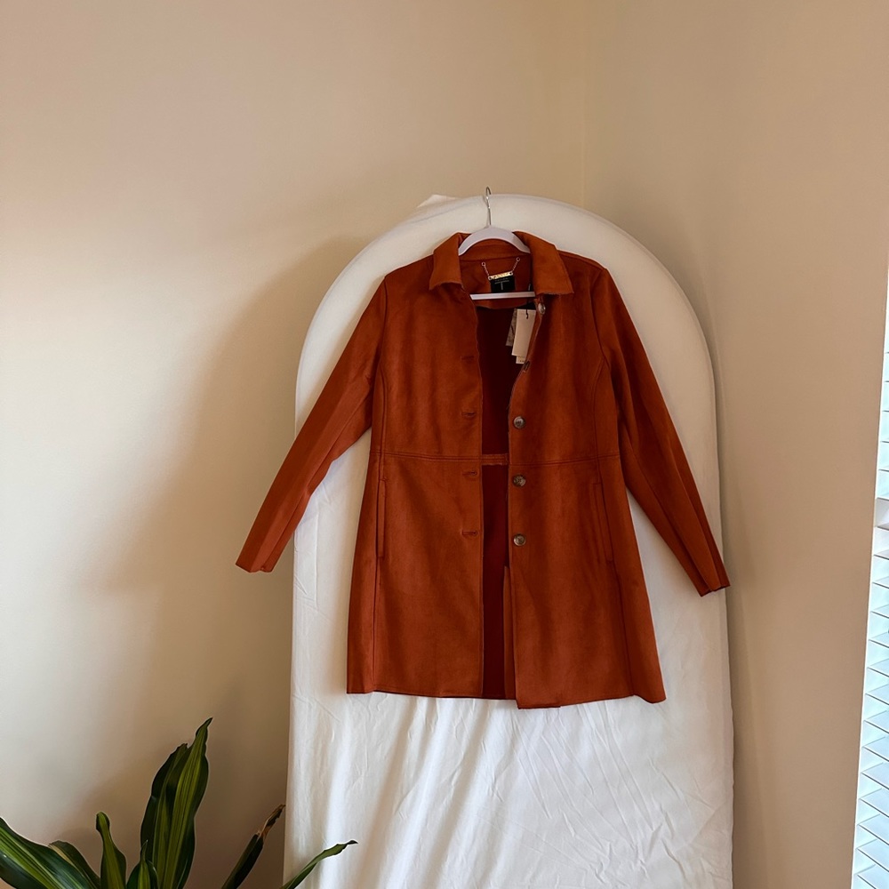 Vegan leather blazer cardigan